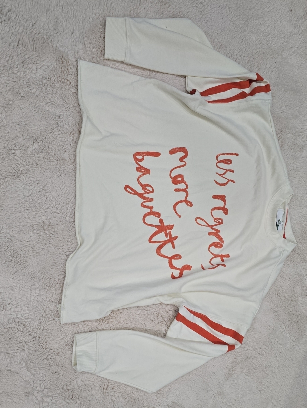 Women’s Cream Graphic Pullover Sweatshirt with Red Script